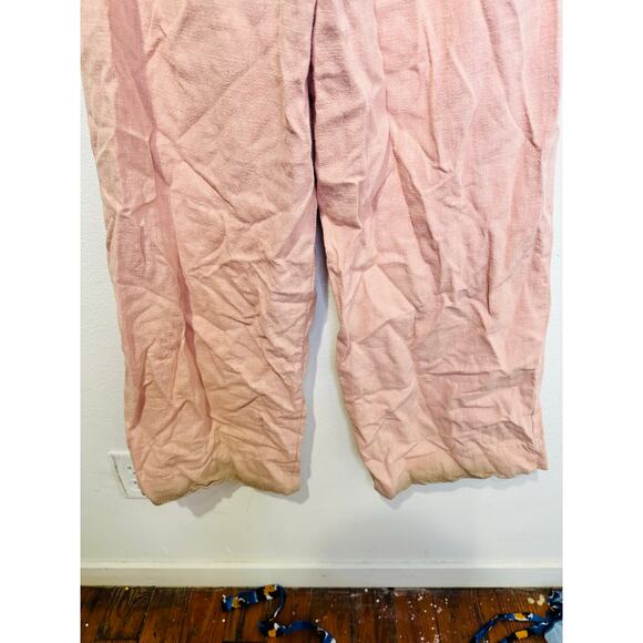 EN SAISON Dusty Pink Linen Style Front Zipper Macey Trousers Pants Size Small - Picture 6 of 16